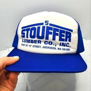 vintage 80s | blue white foam lined snapback baseball hat | MENS OS